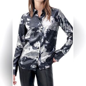 Rag & Bone Shimmery Button-Up Blouse